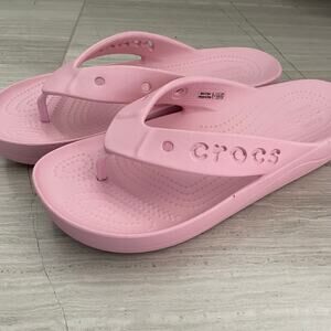 Crocs Baya Flip Flop Platform Sandals Summer Beach House Trip Petal Pink W9